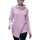 thumbnail image 1 of Suéter Top Otoño Invierno Mujer Cuello Alto Irregular Manga Larga Cuello Alto Prendas De Punto Rosa 3XL, 1 of 6