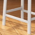 thumbnail image 4 of Taburetes de Bar Modernos de Cuero Sintético Gris - Juego de 4, Altura para Mostrador con Patas Blancas y Reposapiés, blanco, 4 of 15