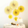 thumbnail image 2 of Efavormart Set of 6 Yellow Paper Fan Decorations Paper Pinwheels Wall Hanging Decorations Kit - 8" | 12" | 16", 2 of 11