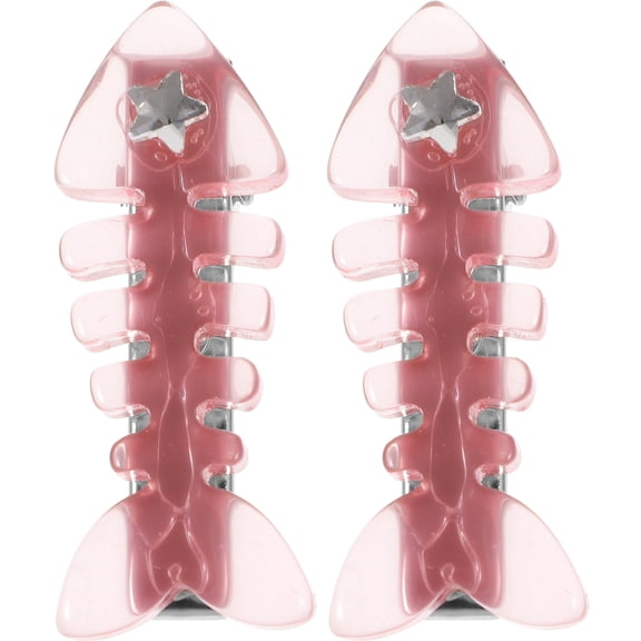 FRCOLOR  2 Pcs Hair Accessories for Women Small Clips Barrettes Thin Charms Child Pink