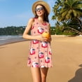 thumbnail image 3 of Fotbe Bunny And Strawberry Vestido de Verano sin Mangas para Mujer – Vestido Midi Línea A, Estilo Camiseta Floral, Vestido Playero Casual y Fluido, 3 of 7
