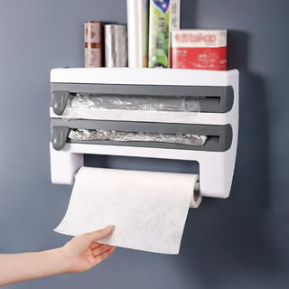 No-drilling Paper Towel Holder, Self-adhesive Kitchen Roll Hanger Organizer  For Plastic Wrap, Wall Mounted Storage Rack For Aluminum Foil And  Accidentally Adhesive Clips