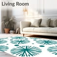 thumbnail image 2 of ODIKA 6'x9' Machine Washable Non-Slip Area Rug, Holiday Frosted Flurry Starburst Motif Decorative High Traffic Rug with Pad, Blue, 622780, 2 of 8
