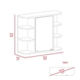 thumbnail image 5 of Tuhome Milan Medicine Cabinet with Six External Shelves, Mirror, Three Internal Shelves, 5 of 6
