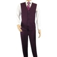 thumbnail image 3 of Men BERRAGAMO 3pc Suit Vested Plain front Pants Side Vents Formal A6732 Burgundy, 3 of 5