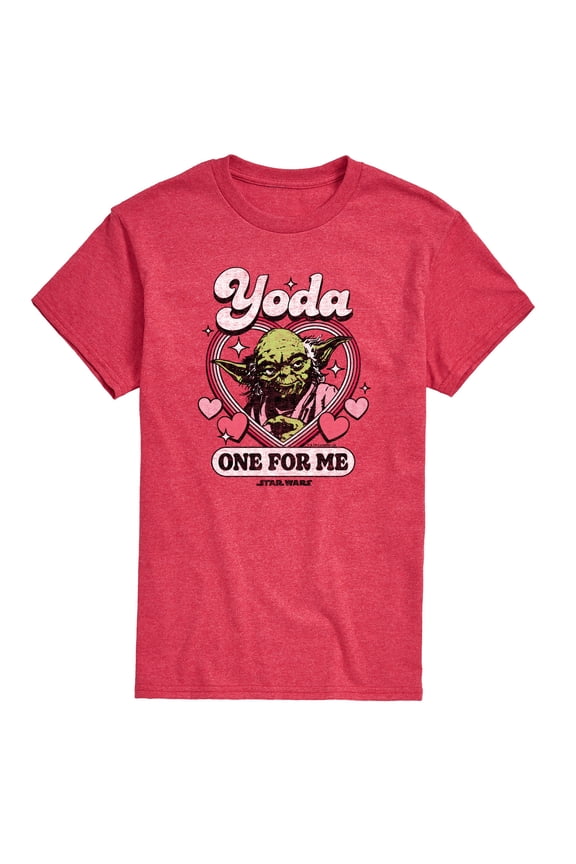 - Valentine Yoda One For Me - Men's Short Sleeve Graphic T-Shirt