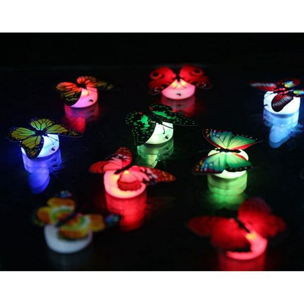 Colorido Mariposa cambiante LED Lámpara de luz nocturna Home Room Party Desk Decoración de pared