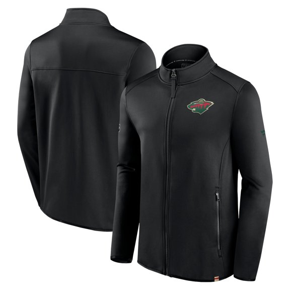 Men's Fanatics Black Minnesota Wild Authentic Pro Full-Zip Jacket