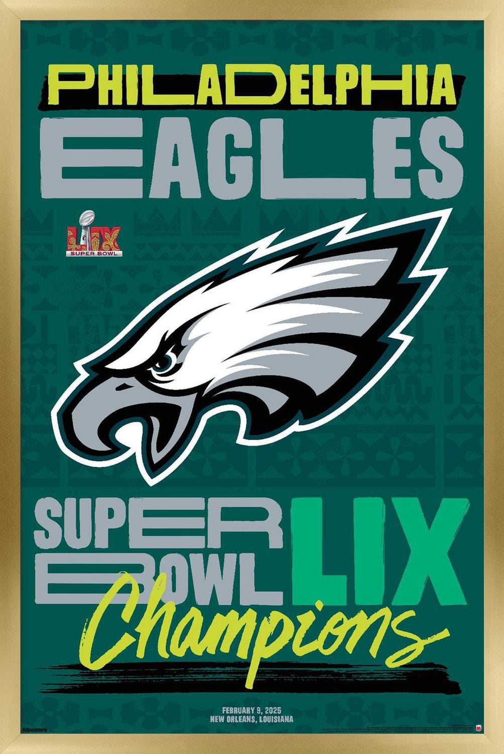 NFL Philadelphia Eagles - Super Bowl LIX Team Logo Wall Poster
