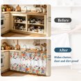 thumbnail image 4 of Vintage Flowers Cabinet Curtain 35"Wx35"L, Dustproof Under Sink Skirt with Self Adhesive Tape, Spring Floral Botanical Pastoral Cabinet Curtain Cover for Kitchen Sink, Bathroom Vanity, Laundry Room, 4 of 9