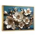 Designart "Orchid Elegance Golden, White, and Blue Blossoms II" Extra