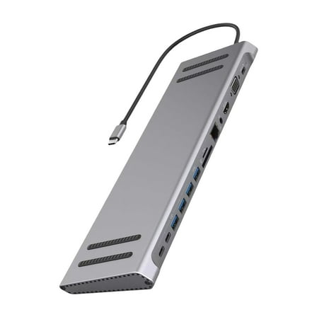 USB C Docking Station 14 in 1 Type C Hubs Adapter for Laptops HDMIs VGA Ethernet USB Port 4K Display Capabilities