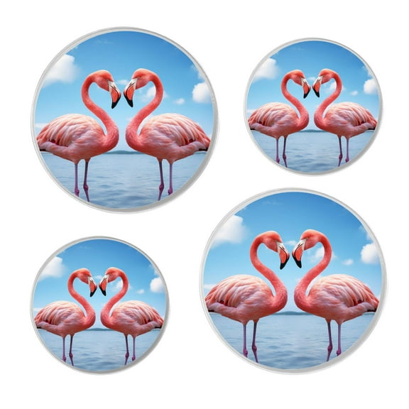 Stove Burner Covers 4 Pcs for ,Pink Flamingo creative, Round Gas Stove Burner Cover 8Inch And 10Inch