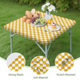 thumbnail image 4 of Yellow and White Checkerboard Pattern Square Fitted Tablecloth with Elastic Edge,Square Table Cover,Washable Elastic Table Cover for Home Kitchen Party Decor 34"x34", 4 of 6