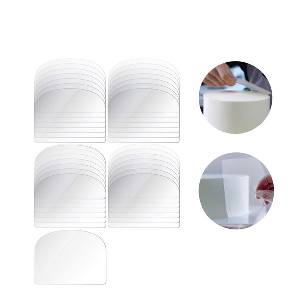 5.12x3.94In Durable Clear Bakery Tool,Pack of 50 Portable Cake Smoother Scraper for Home,Flexible Cream Scraper for Kitchen Baking
