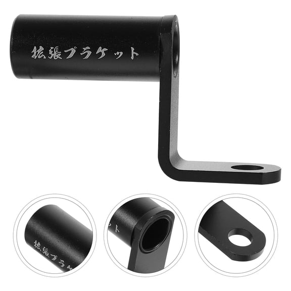 LEORX Black Motorcycle Bracket Rearview Mirror Extension Mount with High Toughness and Electroplating