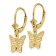 thumbnail image 2 of 14k Gold Butterfly Leverback Earrings, 2 of 3