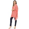 thumbnail image 3 of Sakkas Wren Lightweight Circle Poncho Top Blouse With Detailed Embroidery - A-Salmon - One Size Regular, 3 of 5