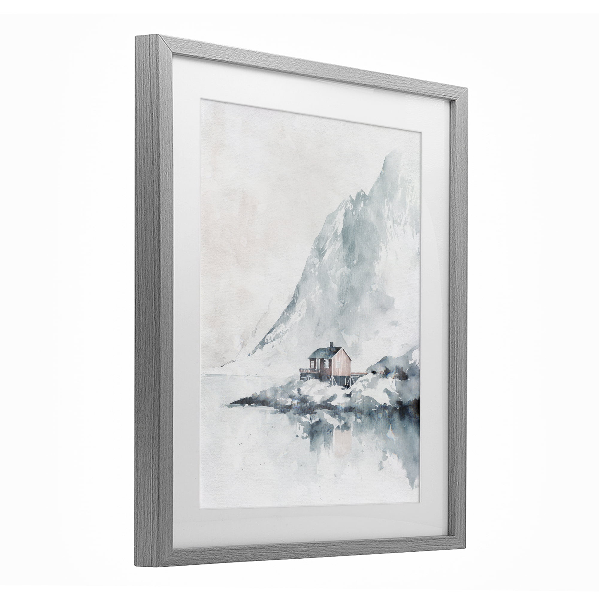 Stupell Industries Snow Shelter Watercolor Gray Framed Print Under Glass, design by Svetlana Aleynikova