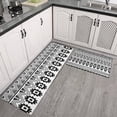 thumbnail image 2 of Black Geometric Triangle Gear Pattern Kitchen Rugs Sets Of 2,Anti Fatigue Kitchen Mat Rugs Non Slip Washable,Decorative Kitchen Floor Mats for Kitchen,Sink,Laundry,17"x30"+17"x47", 2 of 7