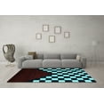 thumbnail image 3 of Ahgly Company Indoor Round Abstract Light Blue Modern Area Rugs, 5' Round, 3 of 4