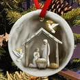 thumbnail image 5 of PuSpu Home Decor Christmas Round Acrylic Hanging 8cm Nativity Scene Hanging Ornaments Transparent Colored Acrylic Holiday Decorations Christmas Tree Door And Window Pendants Holiday Products, 5 of 6
