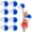 Blue+White, variant on 8 Pcs Cheerleading Pom Poms,14.57inch with Handle Style Cheerleading Handheld Squad Pompoms for Sports Team Cheer Spirit