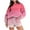 Hot Pink, variant on successthop 2 Piece Lounge Set Women Fleece Long Sleeve Crewneck Sweatshirt and Shorts with Pockets Print Streetwear