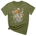 thumbnail image 2 of Sakmal Tops for Women Trendy Short Sleeve Green Crew Neck Graphic Flower T-Shirts Womens Shirts, 2 of 3
