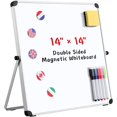 thumbnail image 2 of Shsling Double- Sided Dry Erase Board Magnetic Whiteboard 14 x 14 Small White Board for Kids Students Teacher, 2 of 7