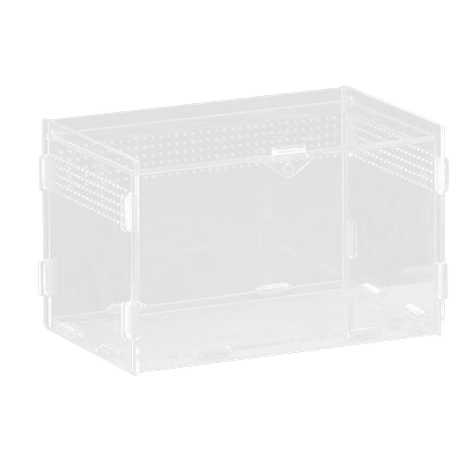 Fzaqwen Reptile Breeding Box Acrylic Snake Cage Tank with Basin Animal Habitat Hatching Case Turtle Transport Container Pet Houses Suitable for Home Use Repti 20x12x12cm
