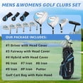 thumbnail image 4 of XDriveMax 10 Pieces Complete Mens Golf Clubs Set Right Hand for Men Includes Stand Bag with Rain Hood, 1#Driver 3#Wood #5 Hybrid,with 3 Head Covers, 6# 7# 8# 9# PW# Irons and Putter Navy Blue, 4 of 9