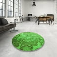 thumbnail image 4 of Ahgly Company Machine Washable Indoor Round Transitional Forest Green Area Rugs, 5' Round, 4 of 7