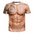 thumbnail image 4 of Fayshow0 Fashion Deals Mens Pocket T Shirts Value Pack Big and Tall Men's Fashion Muscular Man Print Fashion Fitness Round Neck Short Sleeve T-Shirt(Khaki,M), 4 of 5