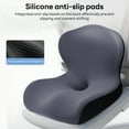 thumbnail image 2 of INSMART Ergonomic Seat Cushion with Lumbar Support - Memory Foam Pillow with Ice Silk Cover for Office Chair, Car, Wheelchair (14.17x12.99x14.96in, Dark Gray), 2 of 8