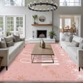 thumbnail image 3 of 8'x10' Area Rugs, Pink Hello Winter Indoor Outdoor Area Rug for Living Room Bedroom, Xmas Winter Snowflake Yellow Pink Washable Bathroom Rugs Kitchen Floor Carpet Mats Home Decor Aesthetic, 3 of 8