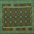 thumbnail image 1 of Ahgly Company Indoor Square Oriental Turquoise Blue Traditional Area Rugs, 6' Square, 1 of 4