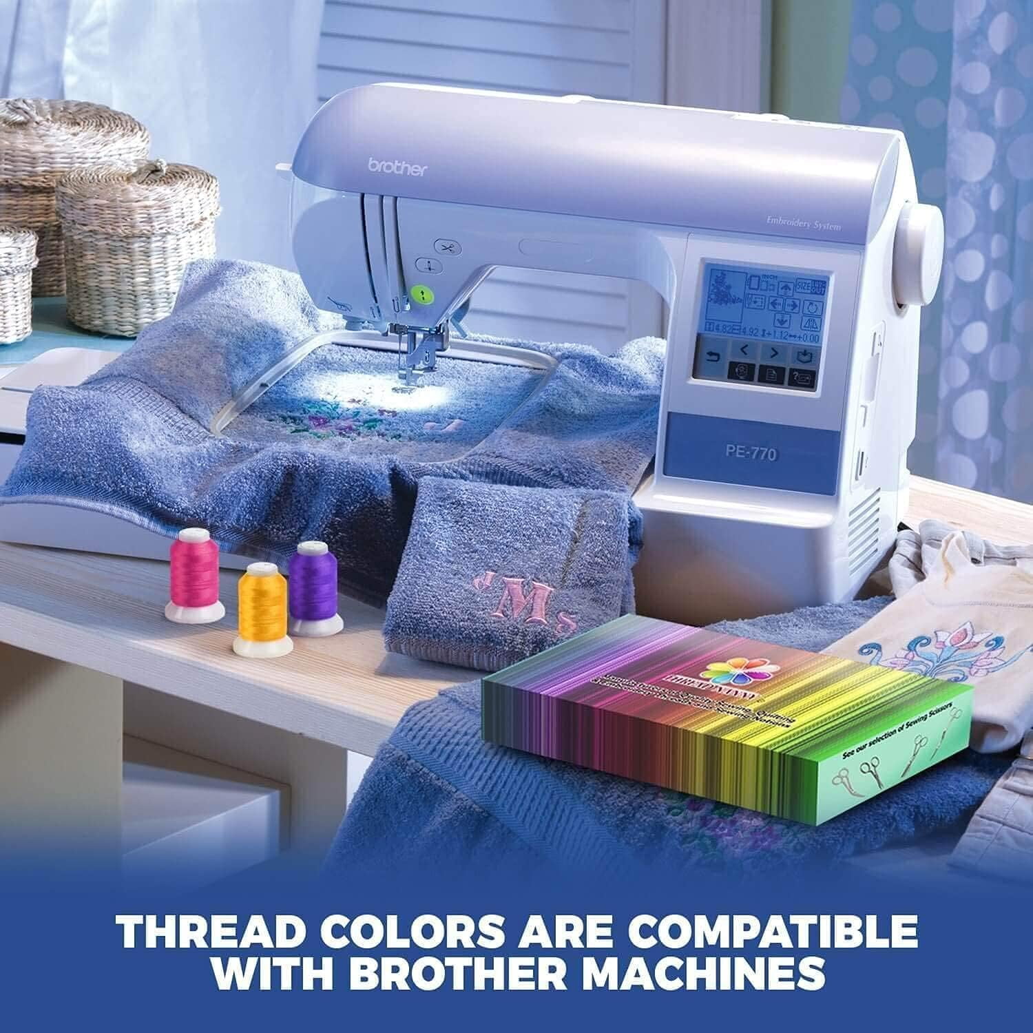 New 63 Brother Colors Embroidery Thread Set 1100yards 40wt Polyester Threads ThreadNanny Brand