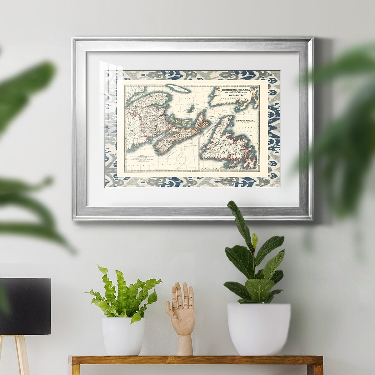 Bordered Map of Canada Premium Framed Print - Ready to Hang
