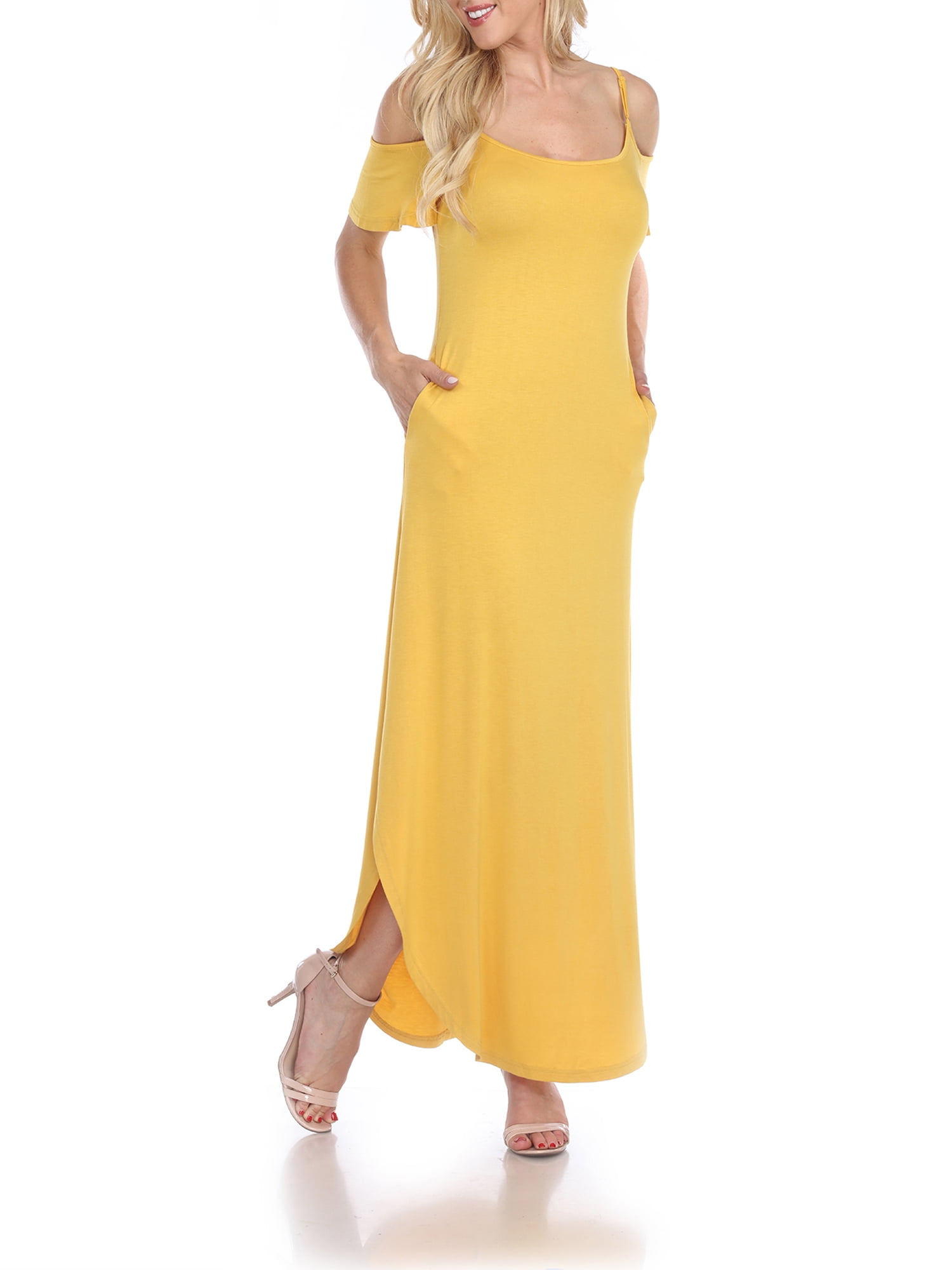 white mark maxi dress