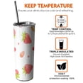 thumbnail image 6 of Strawberry 20oz Tumblers with Lid Straw Stainless Steel Travel Cups for Travel Commuting Driving, 6 of 7