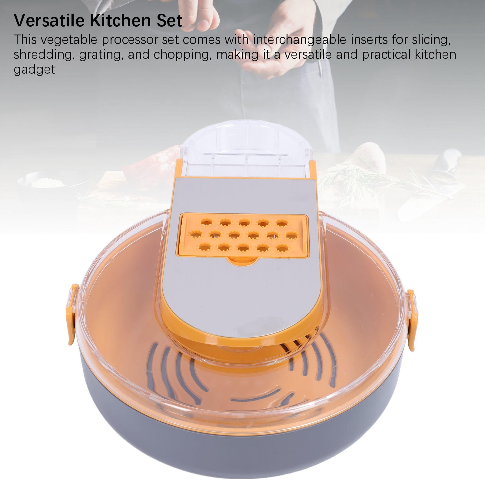 BIMZUC Versatile Vegetable Processor Set with Stainless Steel Inserts, Drain & Egg Separator – Multi‑Function Food Chopper, Slicer, Grater & Dicer