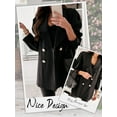 thumbnail image 5 of HUBERY Women Double-Breasted Lapel Collar Long Sleeve Solid Color Blazer Jacket, 5 of 5