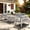 White, variant on LayinSun Outdoor Aluminum Furniture Set, 4 Pieces Patio Sectional Conversation Chat Sofa Modern Seating Set with Coffee Table