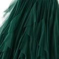 thumbnail image 3 of HNMKIU Fashion High Waist Ruffle Hem Sheer Panel Pleated Midi Skirt Full Swing Design Party Wear Dressy Occasion Outfit Green，One Size, 3 of 4