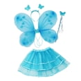 thumbnail image 4 of Disfraz de Hada para Niñas Disfraz de Princesa Tutu Personal para Niños Ala de Mariposa 4 Piezas/juego para Juegos de Simulación Favor de Fiesta Actua Azul Sunnimix disfraz de hada, 4 of 8