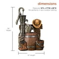 thumbnail image 4 of Alpine Corporation 26" Tall Outdoor Vintage Pump and Barrel with Cowboy Hat Fountain Yard Art Decor, 4 of 15