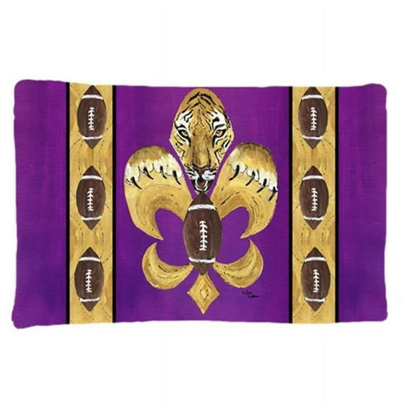 20.5 x 30 in. Tiger Football Fleur De Lis Moisture Wicking Fabric Standard Pillow Case
