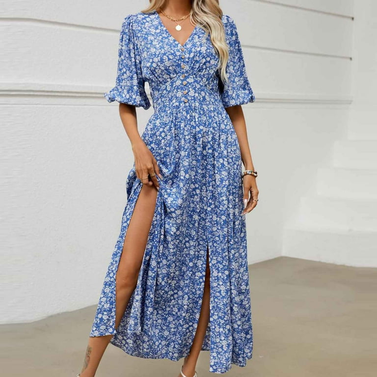 high split floral boho long sleeve maxi dress Black Boho Lace Maxi Dress – V-Neck A-Line Ankle Length Dress in Black | Women's Boho Fashion | XL