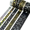 thumbnail image 3 of Wrapables Decorative Gold Foil Washi Tape Box Set for Arts & Crafts, Scrapbooking, Stationery, Diary (10 Rolls), Midnight, 3 of 7